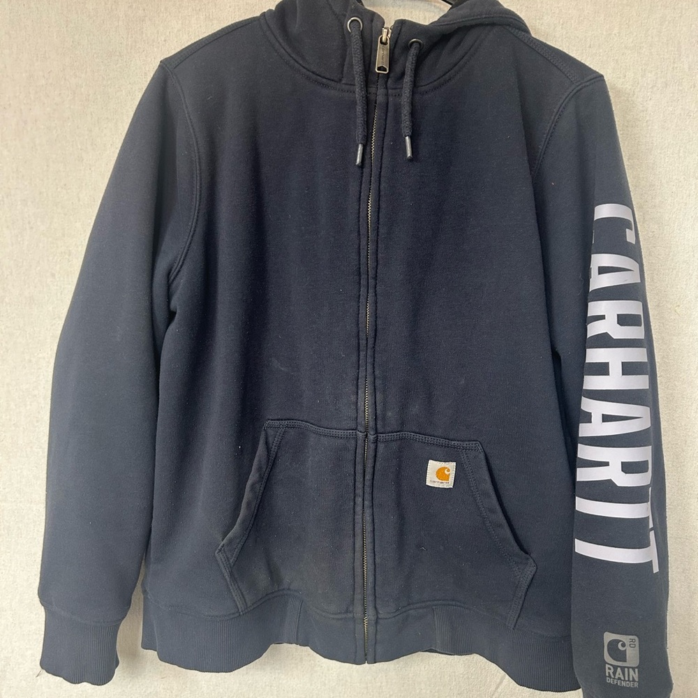 Carhartt Rain defender Men's Navy Zip-Up Hoodie
